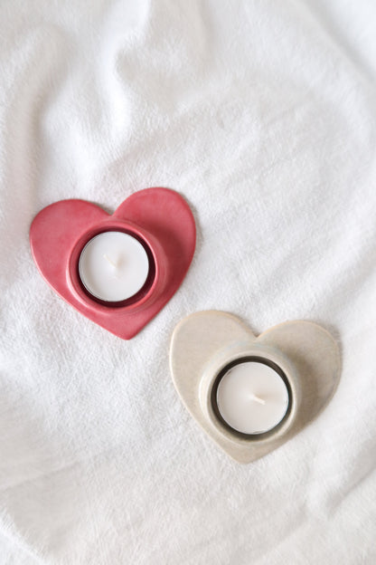 love heart tealight candle holder
